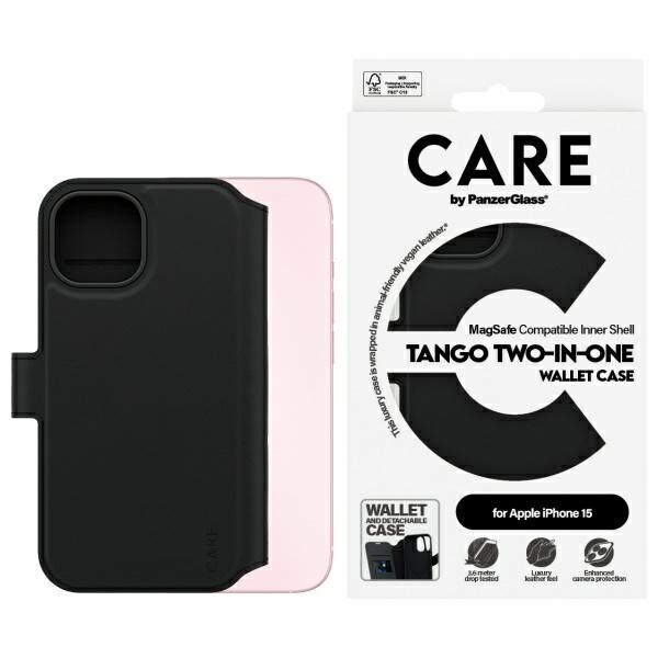 CARE by PanzerGlass Feature Tango 2in1 Wallet MagSafe-etui til iPhone 15 - Sort