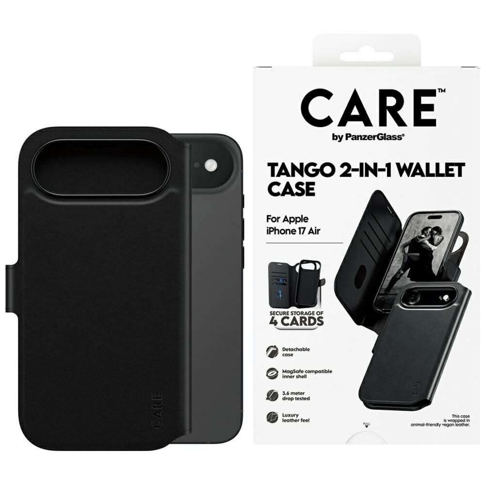 CARE by PanzerGlass Feature Tango 2in1 Wallet Case MagSafe til iPhone Air - Sort