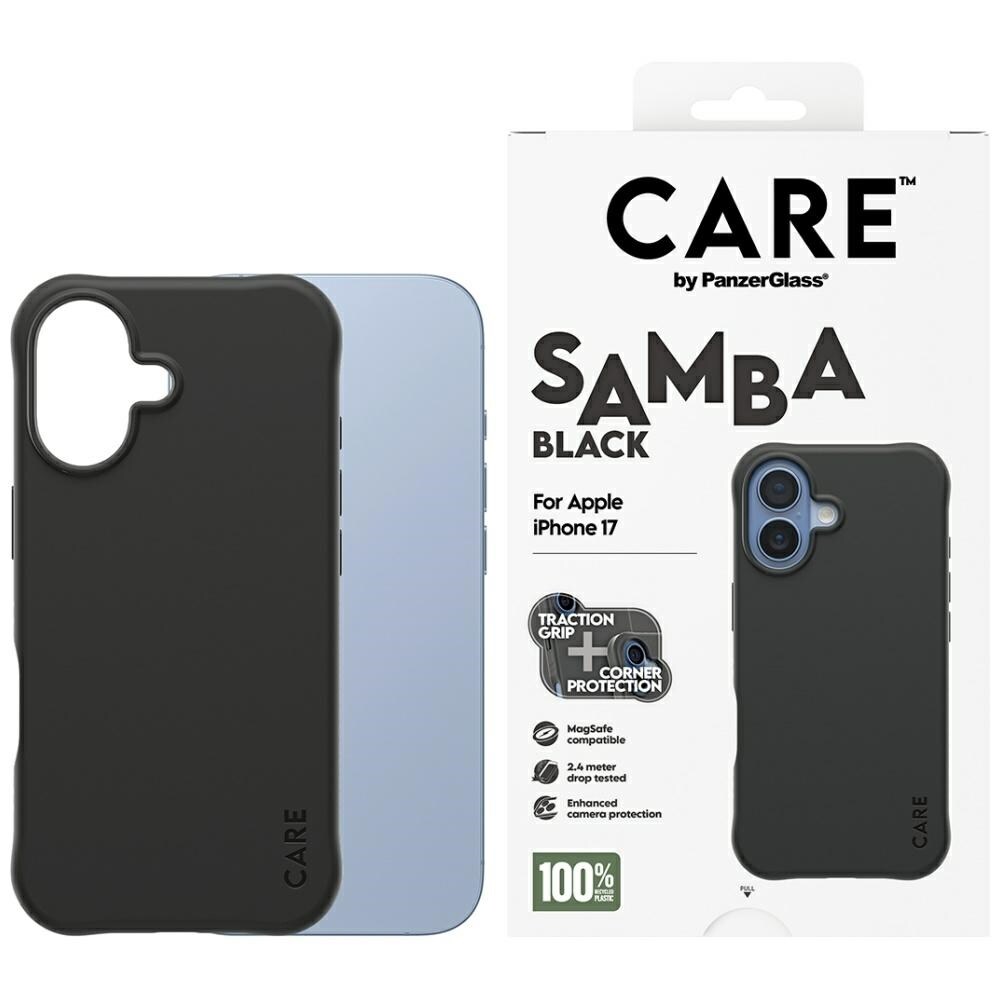 CARE by PanzerGlass Moderigtigt Samba MagSafe-etui til iPhone 17 - Sort