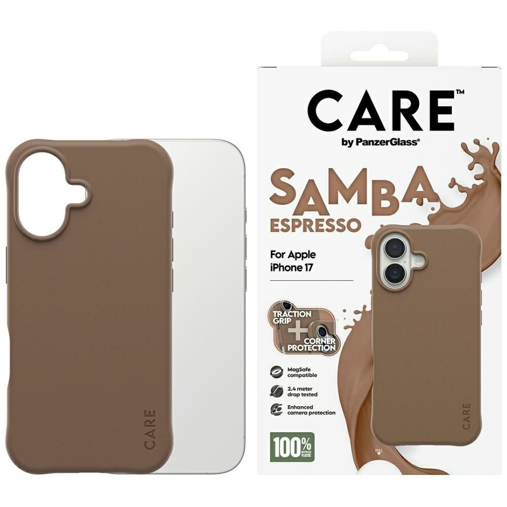CARE by PanzerGlass Moderigtigt Samba MagSafe-etui til iPhone 17 - Brun