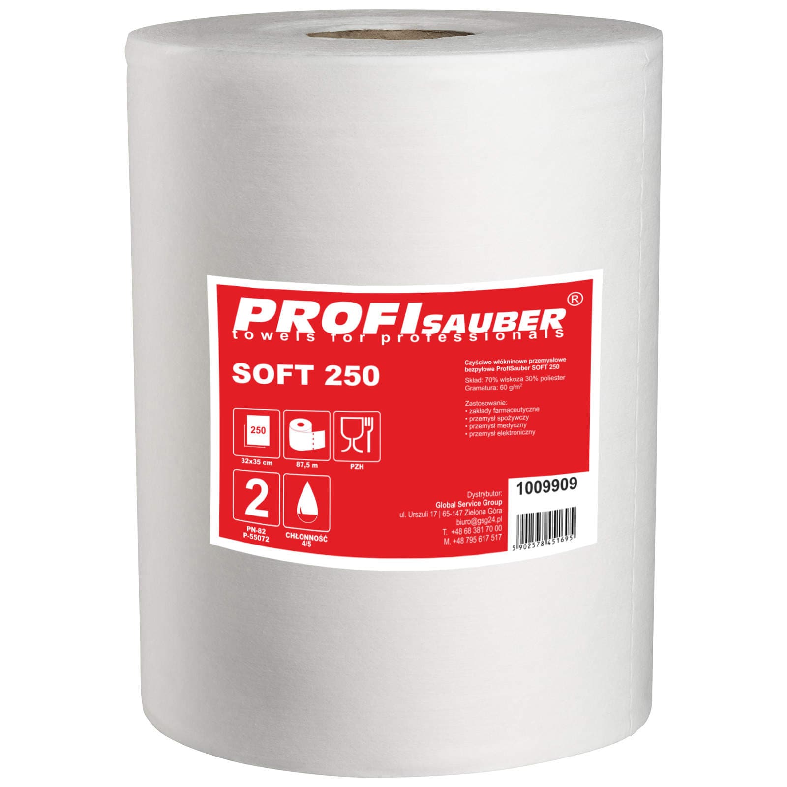 Blød industriel nonwoven rengøringsklud ProfiSauber SOFT 250