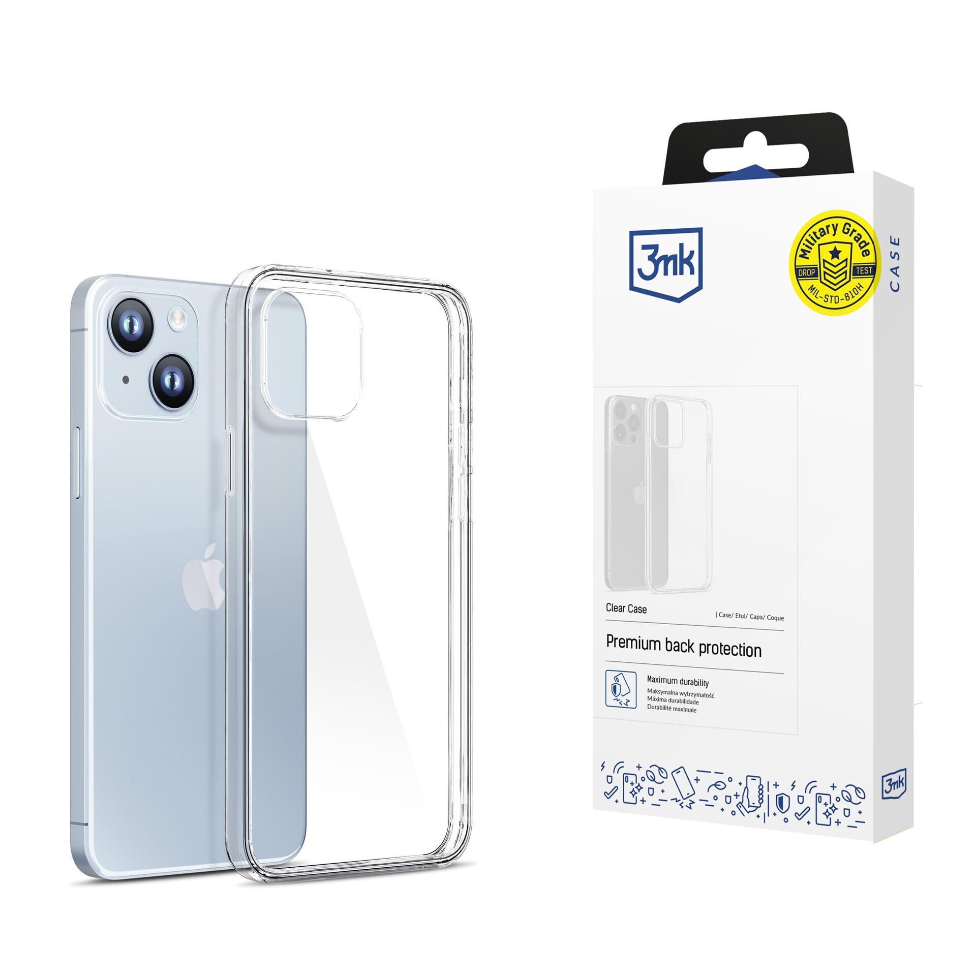 Etui til iPhone 14 silikone fra 3mk Clear Case-serien - gennemsigtig