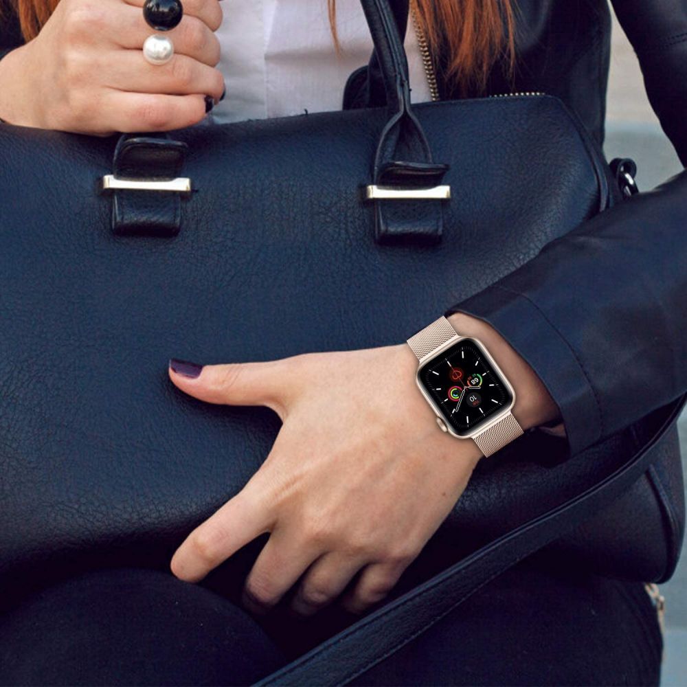 Tech-Protect MilaneseBand til Apple Watch 4 / 5 / 6 / 7 / 8 / 9 / SE (38/40/41 mm) - beige