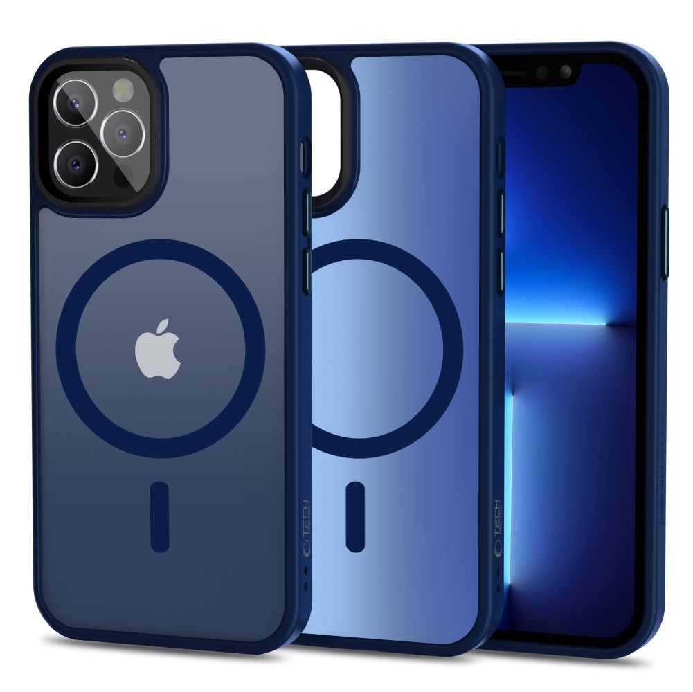 Tech-Protect MagMat MagSafe-etui til iPhone 12 / 12 Pro - mat marineblå