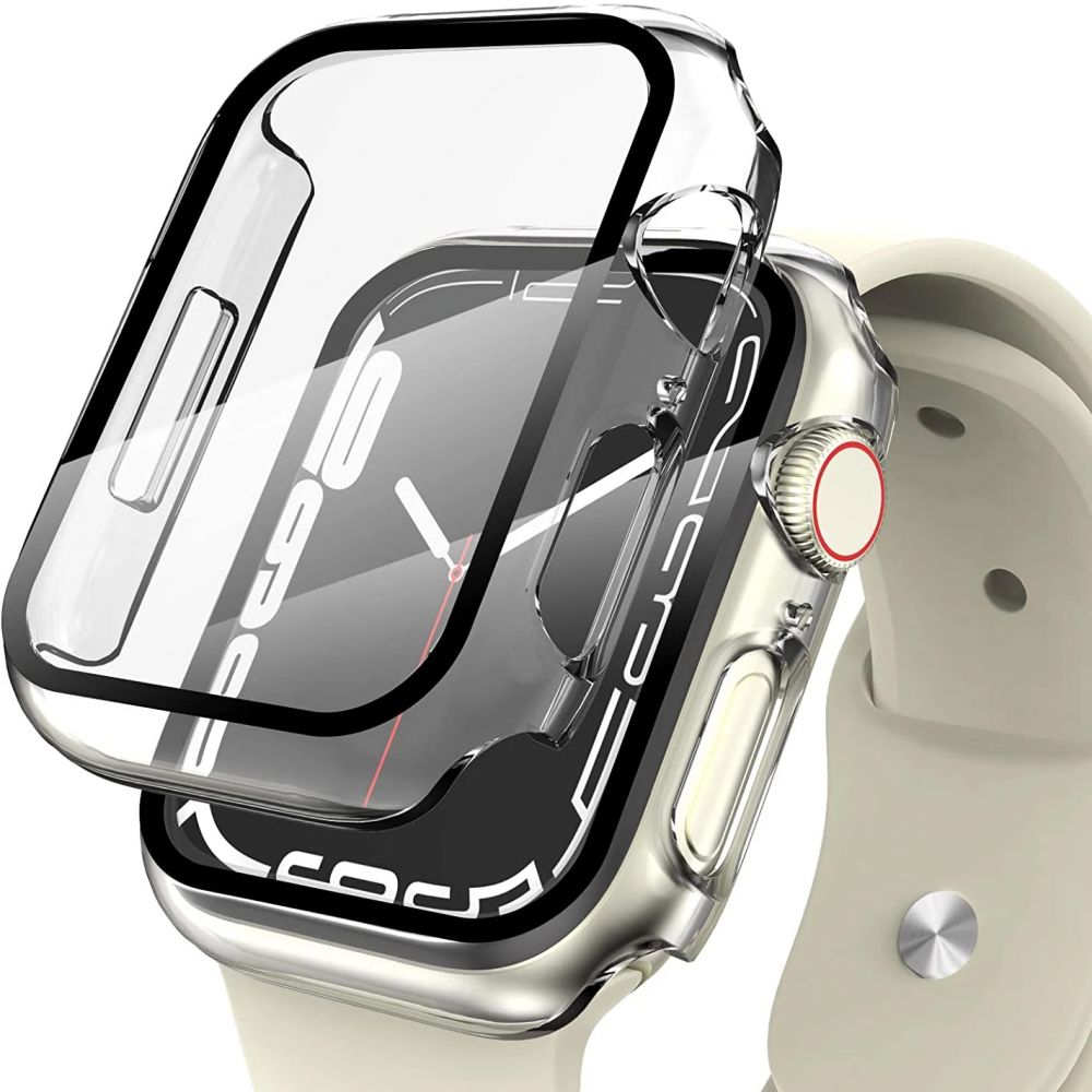 Tech-Protect Defense360-etui til Apple Watch 7 / 8 / 9 (45mm) - Transparent