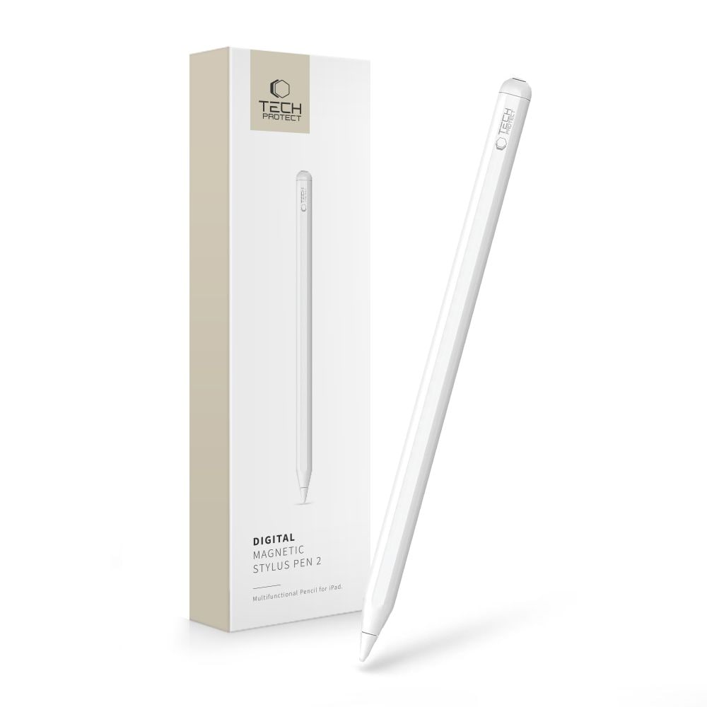 Tech-Protect Digital Magnetic Stylus Pen 2 Magnetic til iPad Tablet - Hvid