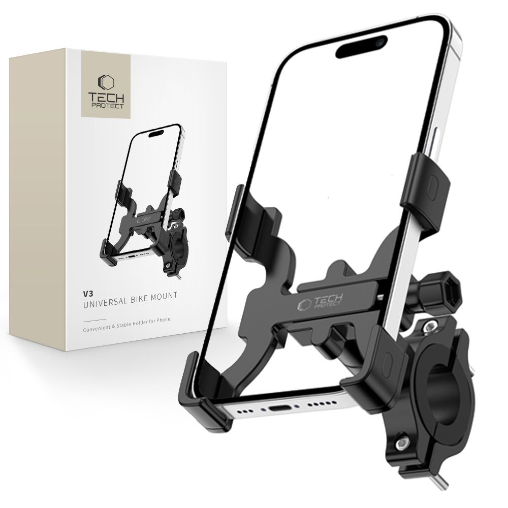 Tech-Protect V3 cykeltelefonholder til styr - sort