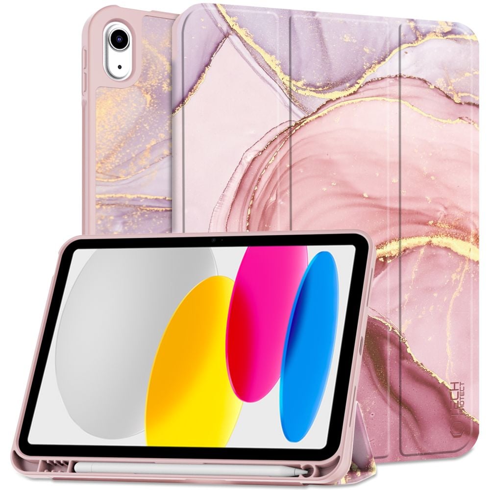 Tech-Protect SC Pen Case til iPad 10,9" 2022 - Pink Marble