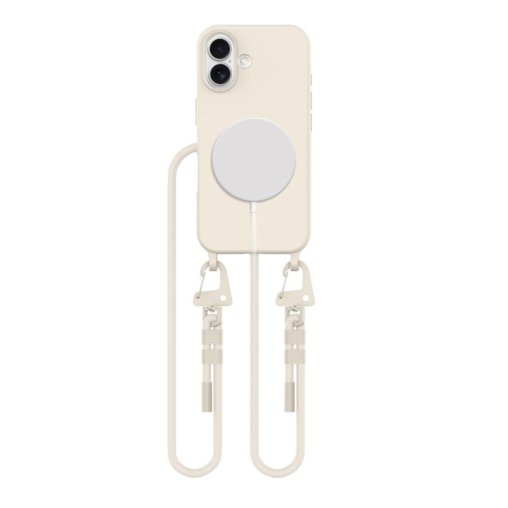 Tech-Protect MagNecklace MagSafe-etui med snor til iPhone 16 - Beige