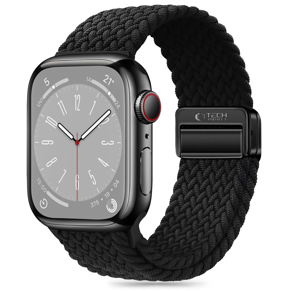 Tech-Protect Nylonmag-rem til Apple Watch 4-9 / SE / Ultra 1-2 (42/44/45/49 MM) - Sort