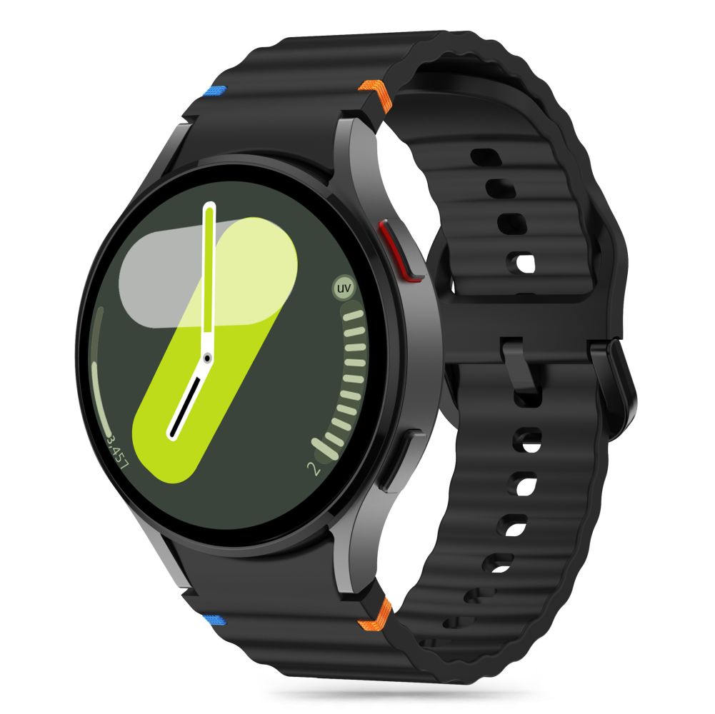 Tech-Protect silikone sportsrem til Samsung Galaxy Watch 4 / 5 / 5 Pro / 6 / 7 / FE - Sort