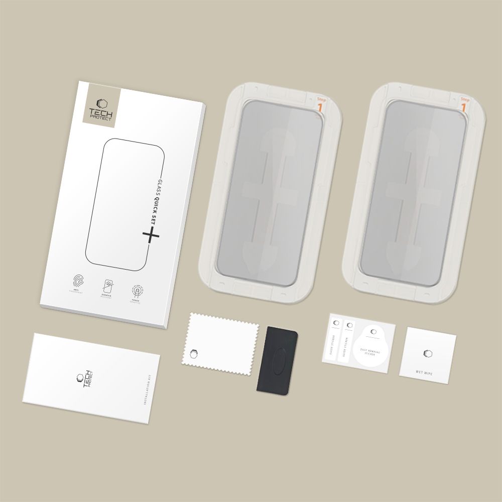 Tech-Protect Quick Set Spy+ Privacy Glass 2-pak til iPhone 15 / 16