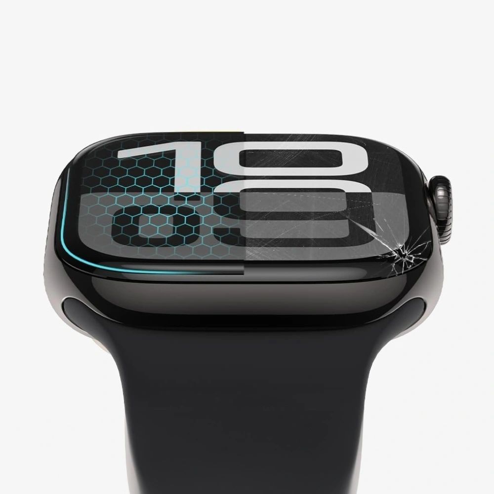 Tech-Protect Glass Flex+ Hybrid Glass 2-pack til Apple Watch 10 46mm - Sort