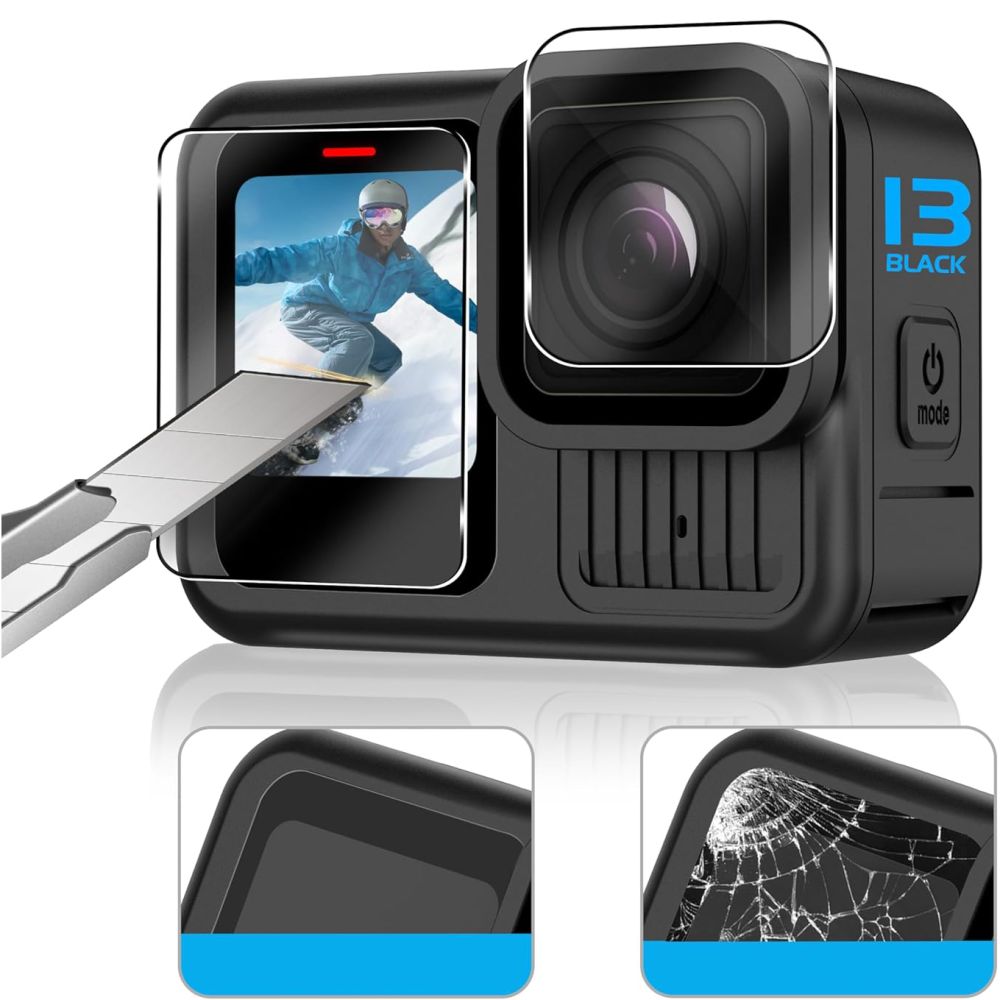 Tech-Protect Glass Fit+ skærmbeskyttelse 2-pak / hærdet glas / linsebeskytter til GoPro Hero 13