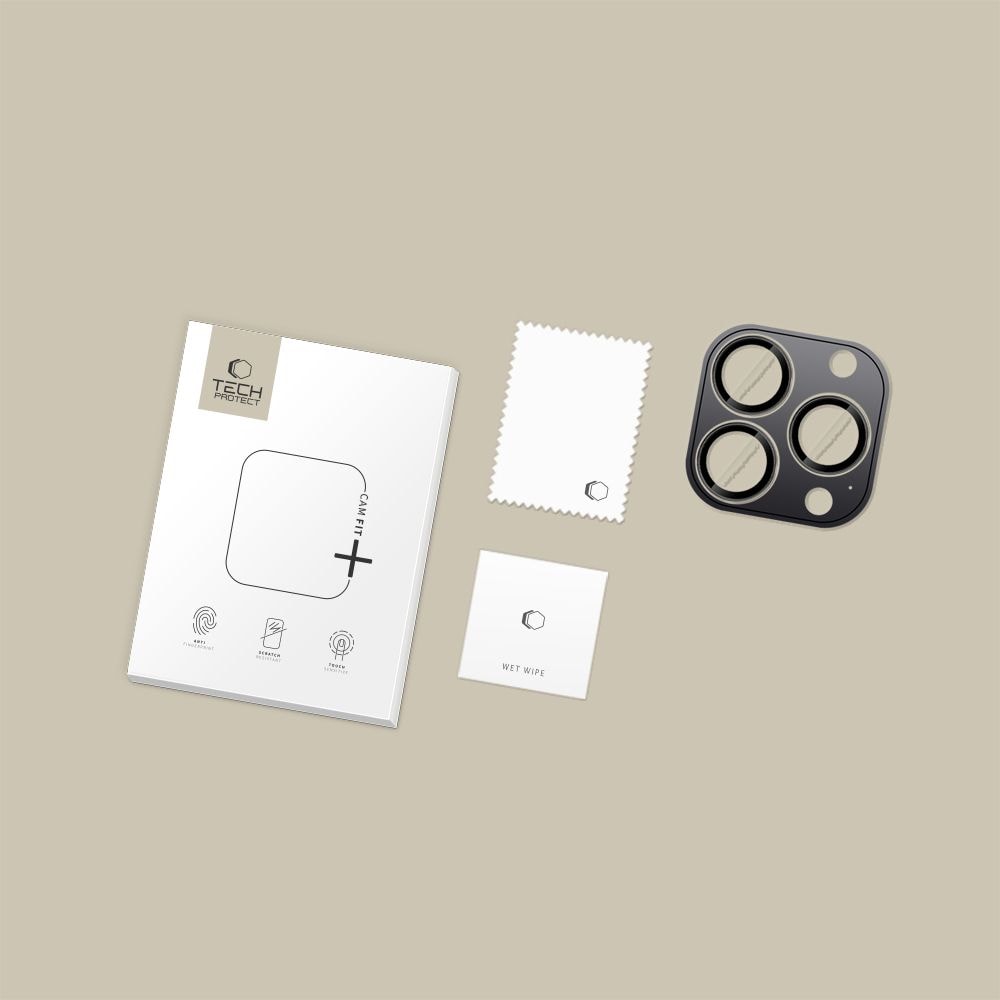 Tech-Protect Camring Fit+ kameraovertræk til iPhone 14/15/16/17 Pro/Max - Sort