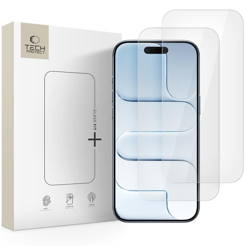 Tech-Protect Glass Fit+ 2-pak hærdet glas til iPhone 17 Air - transparent