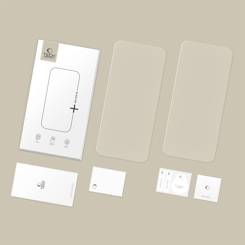 Tech-Protect Glass Fit+ 2-pak hærdet glas til iPhone 17 Air - transparent