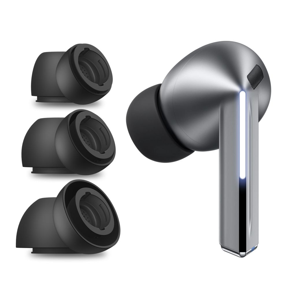 Tech-Protect Ear Tips til Samsung Galaxy Buds 3 Pro i størrelserne S / M / L - sort (3 stk.)