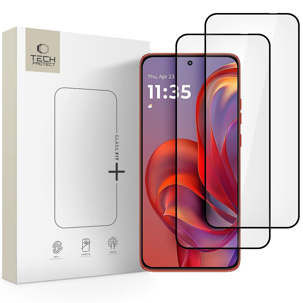 Tech-Protect Glass Fit+ 2-pak hærdet glas til Motorola Edge 50 Neo / 60 Neo - sort