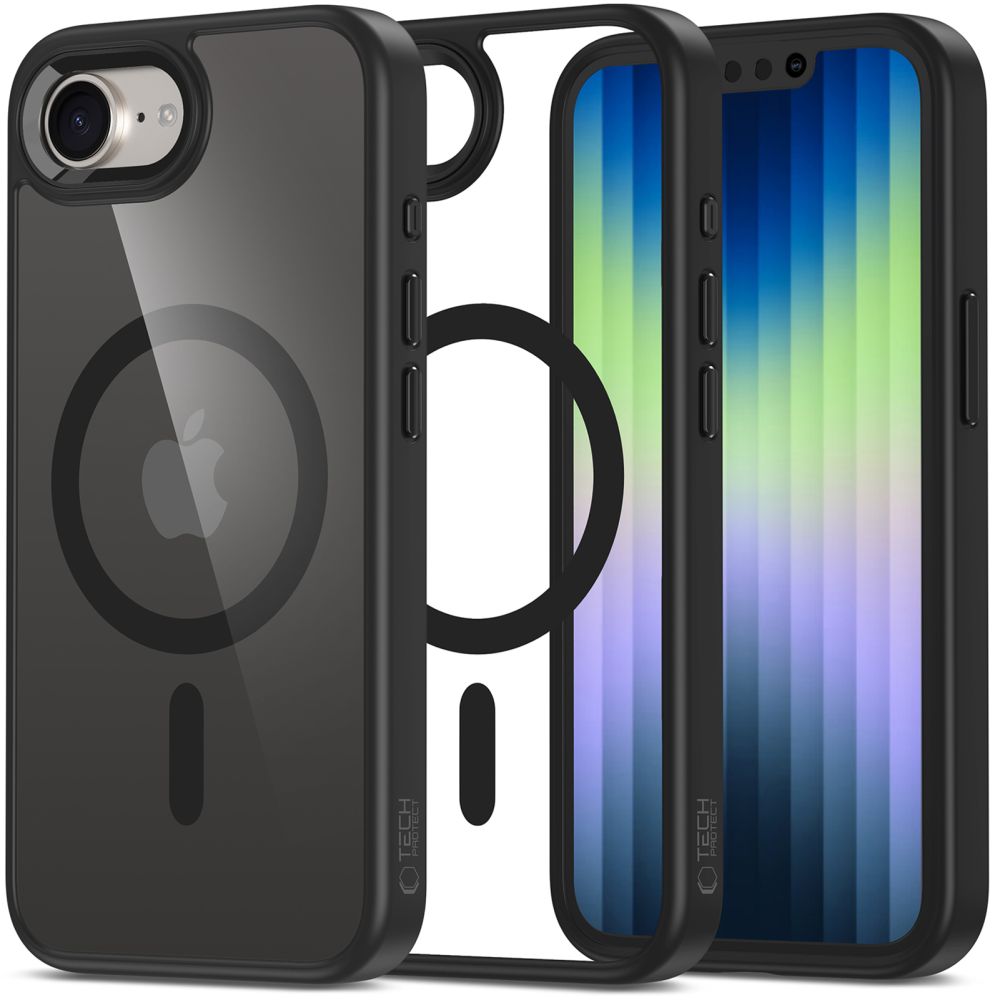 Tech-Protect MagMat MagSafe iPhone 16e-etui - sort-transparent