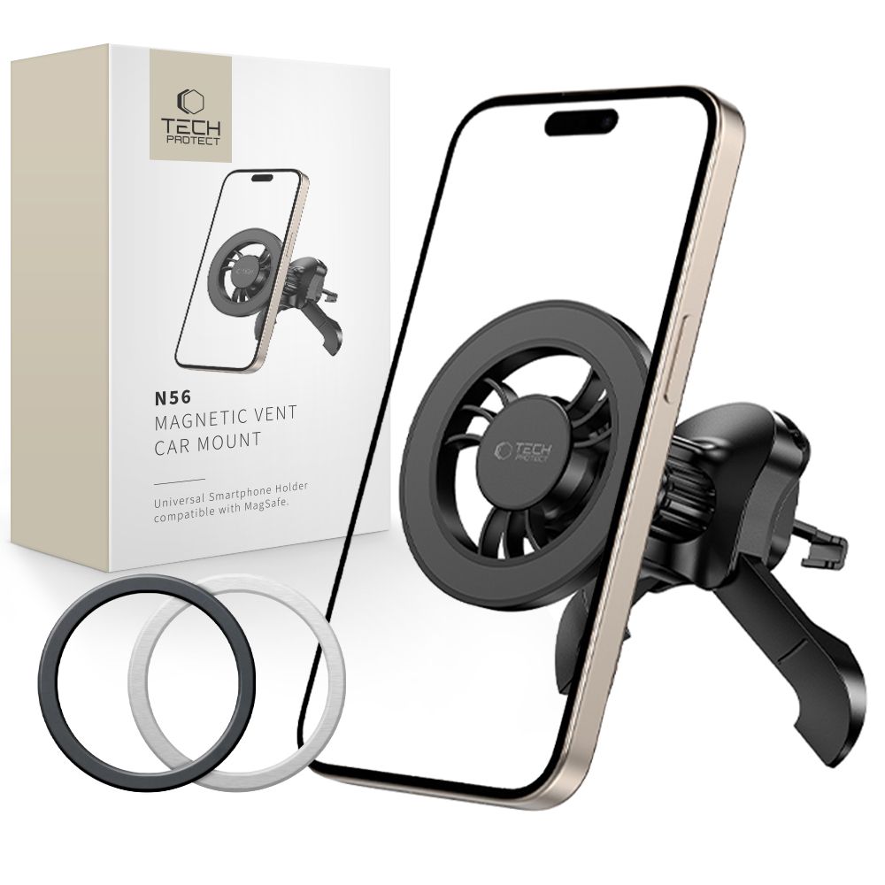 Tech-Protect N56 magnetisk MagSafe-holder til bilens udluftning - sort