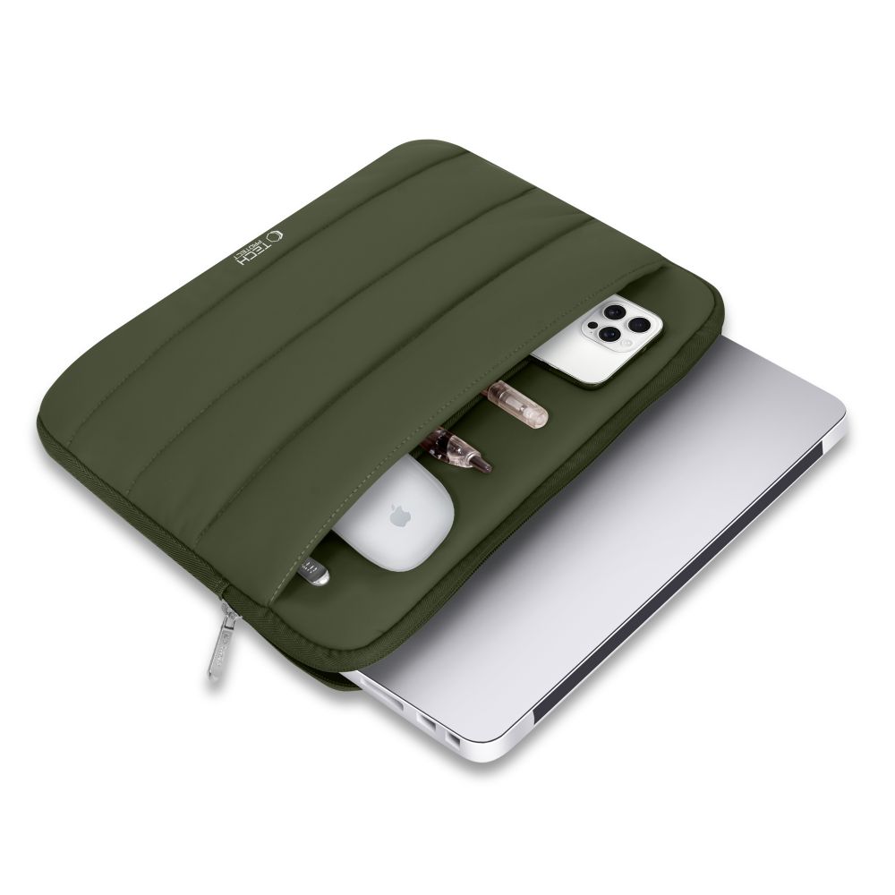 Tech-Protett Fluffy Laptop Bag 15-16 - Grøn