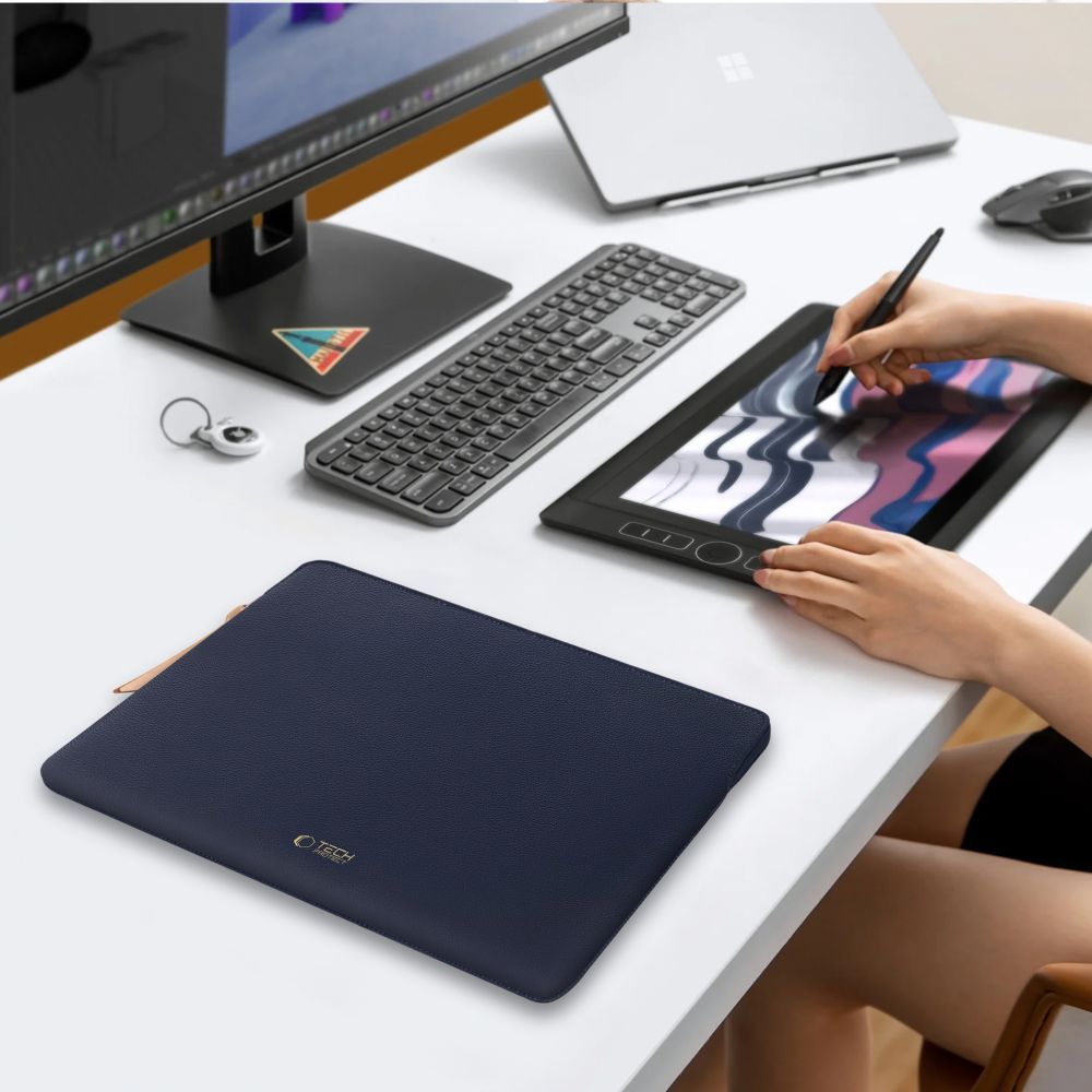 Tech-Protect Fleece Laptop-taske 13-14" - Blå