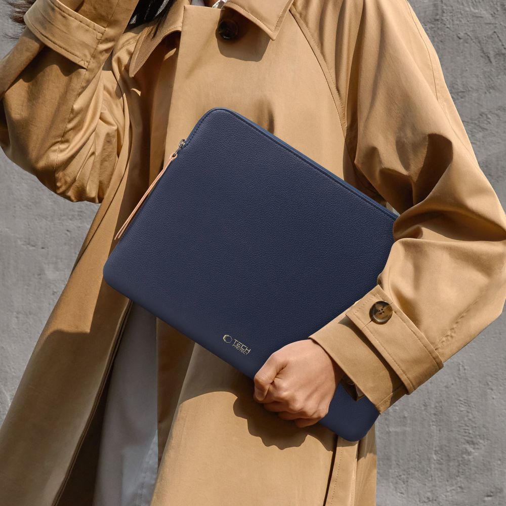 Tech-Protect Fleece Laptop-taske 15-16 - marineblå