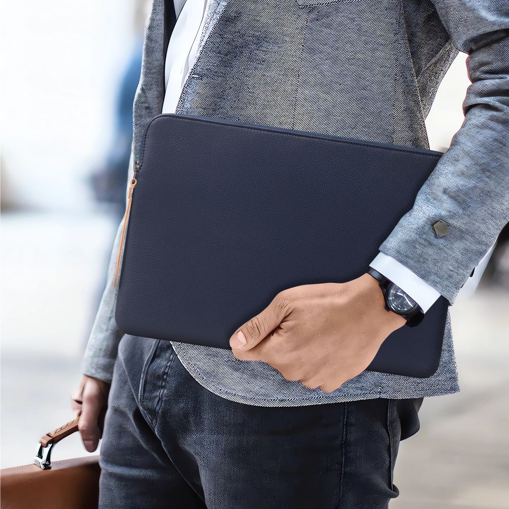 Tech-Protect Fleece Laptop-taske 15-16 - marineblå