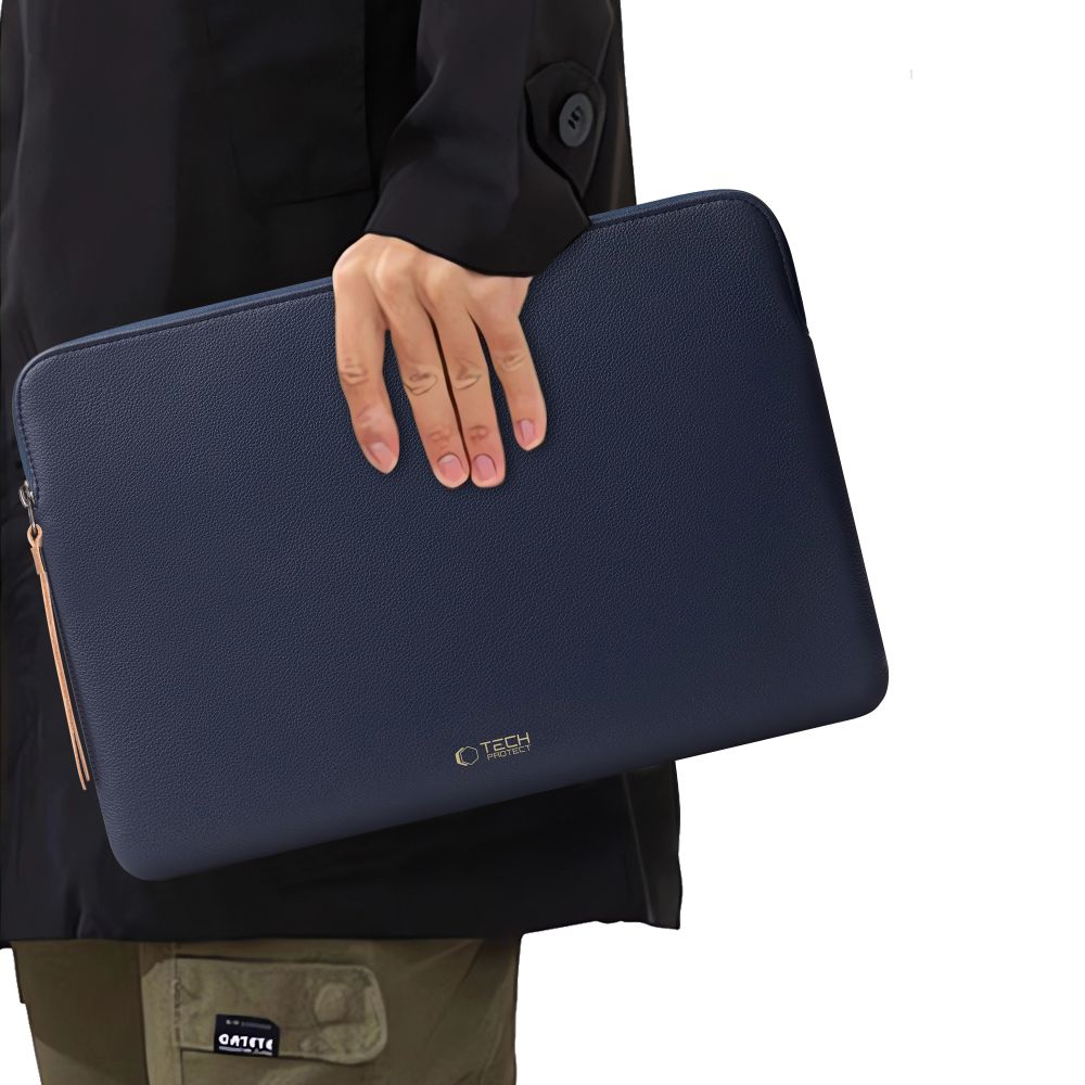 Tech-Protect Fleece Laptop-taske 15-16 - marineblå