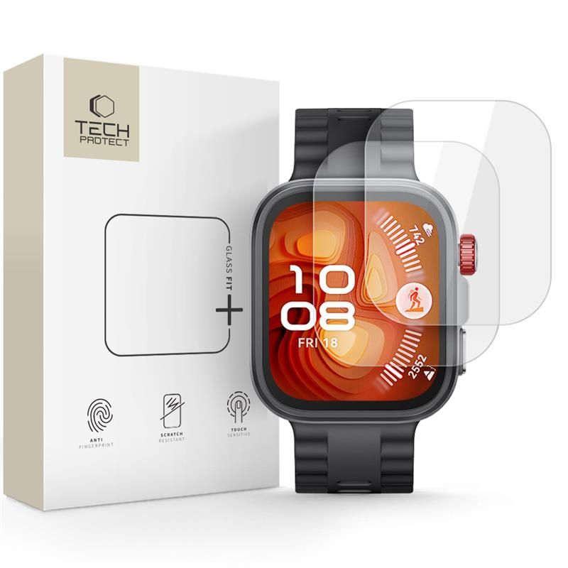 Tech-Protect Glass Fit+ 2-pak hærdet glas til Huawei Watch Fit 4 Pro - transparent