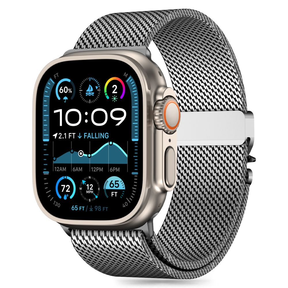 Tech-Protect Milano-rem til Apple Watch 6/7/8/9/10/SE/Ultra 1/2 (44/45/46/49 MM) - Sølv