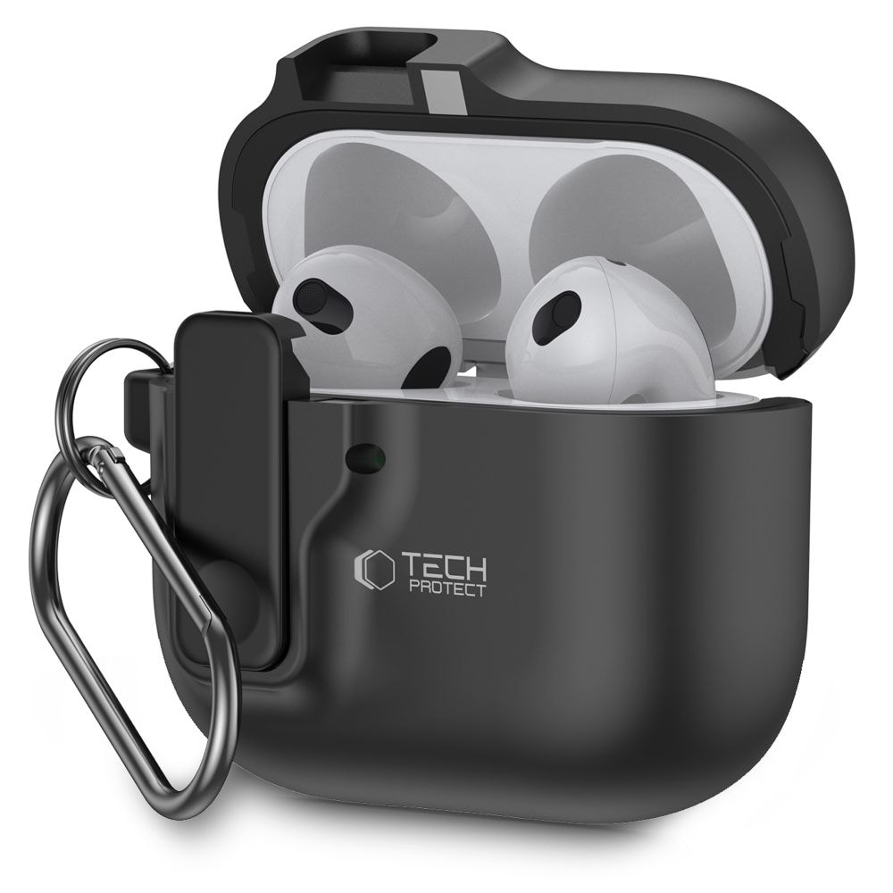 Tech-Protect Slim Hook-etui til AirPods 4 - Sort