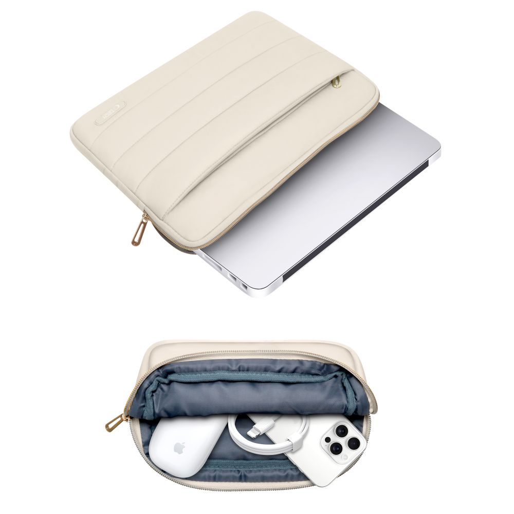 Tech-Protect Puffy 13-14 taske til bærbar computer - Beige