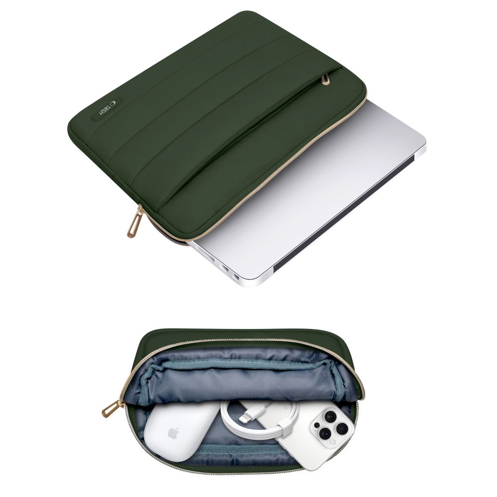 Laptop-taske 15-16 Tech-Protect Puffy - oliven