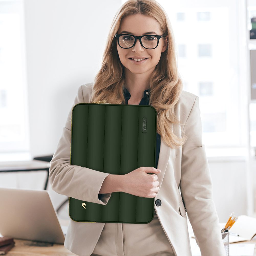 Laptop-taske 15-16 Tech-Protect Puffy - oliven
