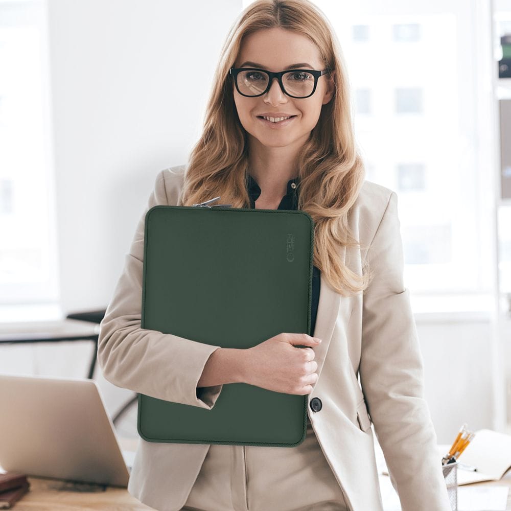 Tech-Protect Neoslim 15-16" taske til bærbar computer - grøn