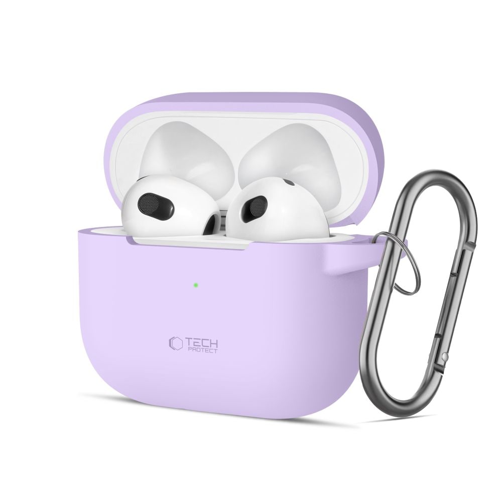Tech-Protect Silicone Hook Case til Apple AirPods 3 - Lilla