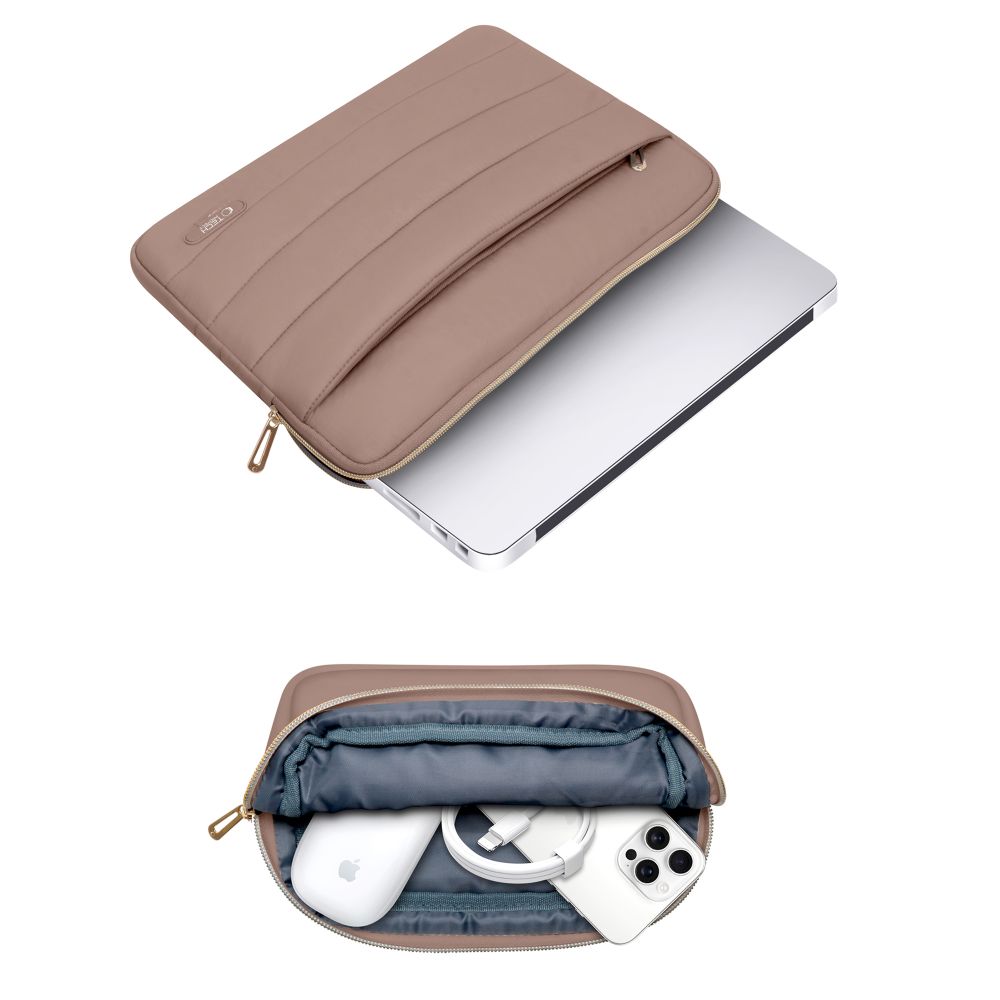 Tech-Protect Puffy 15-16" taske til bærbar computer - brun