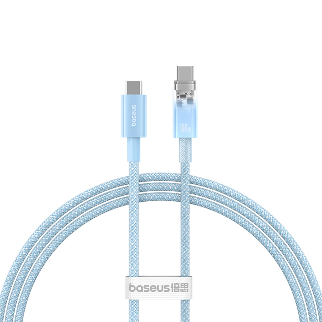 Baseus Explorer 100W USB-C - USB-C-kabel med intelligent temperatursensor 1m - Blå