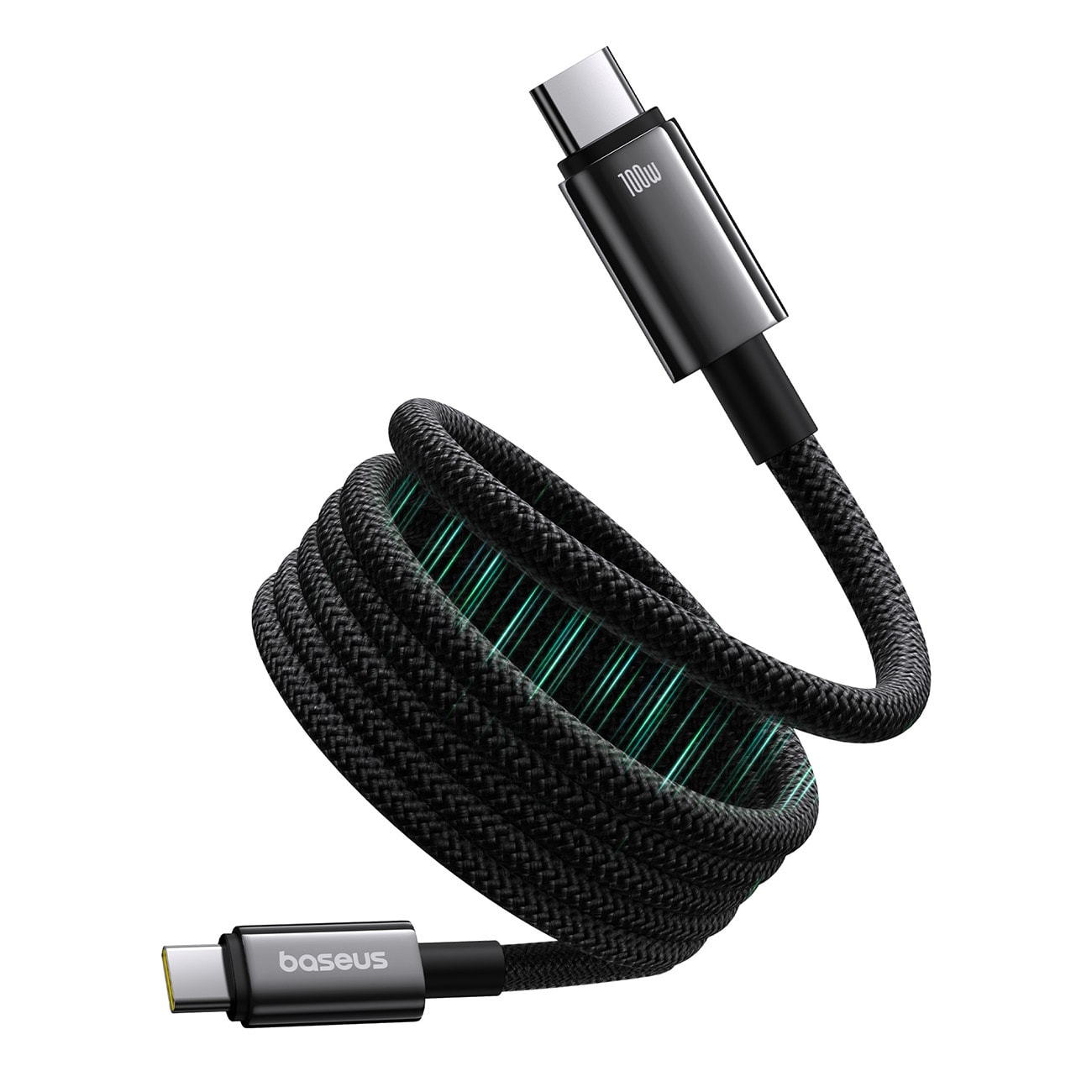 Baseus Tungsten Gold magnetisk USB-C / USB-C-kabel 100W 1m - sort