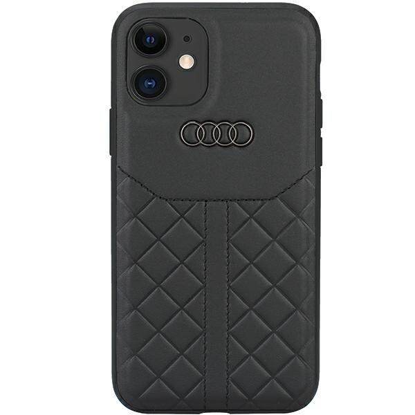 Audi Genuine Leather iPhone 11 / Xr 6.1" sort/sort hardcase AU-TPUPCIP11R-Q8/D1-BK