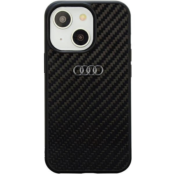 Audi kulfiber iPhone 14 6,1" sort/sort hardcase AU-TPUPPCIP14-R8/D2-BK