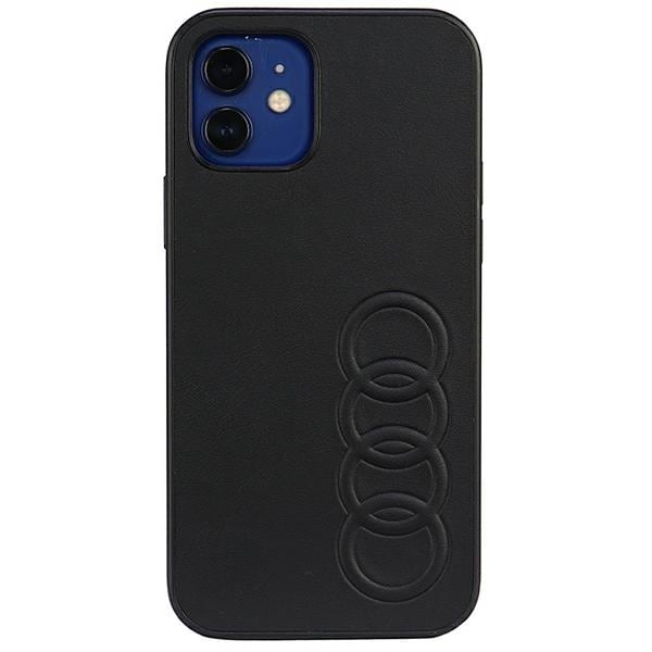 Audi syntetisk læder iPhone 12/12 Pro 6,1" sort/sort hardcase AU-TPUPCIP12P-TT/D1-BK