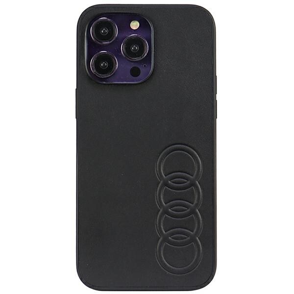 Audi syntetisk læder iPhone 14 Pro Max 6,7" sort/sort hardcase AU-TPUPPCIP14PM-TT/D1-BK