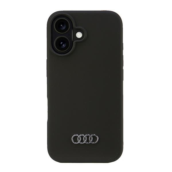 Audi silikoneetui iPhone 16 6,1" sort/sort hardcase AU-LSRIP16-Q3/D1-BK