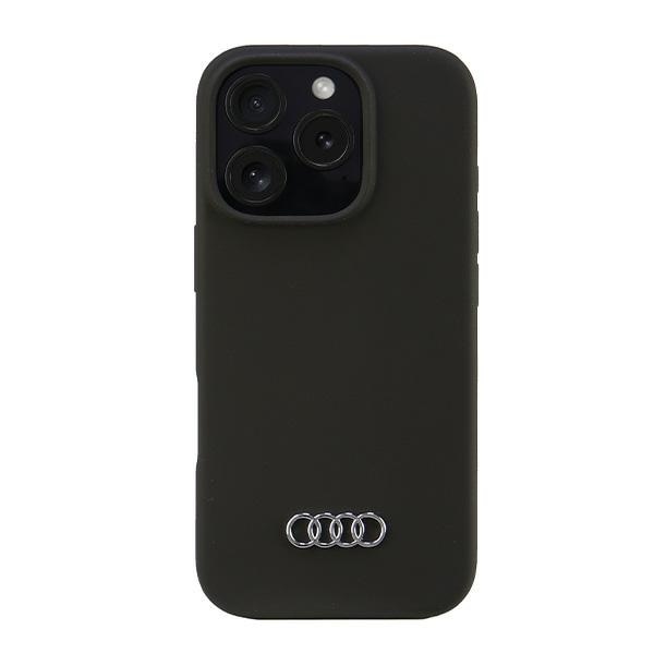 Audi silikoneetui iPhone 16 Pro 6,3" sort/sort hardcase AU-LSRIP16P-Q3/D1-BK