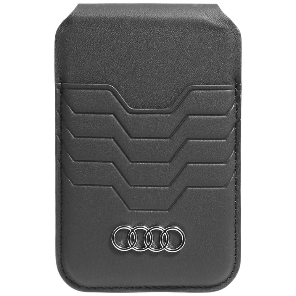 Audi Leather Wallet Card MagSafe magnetisk med stander - sort