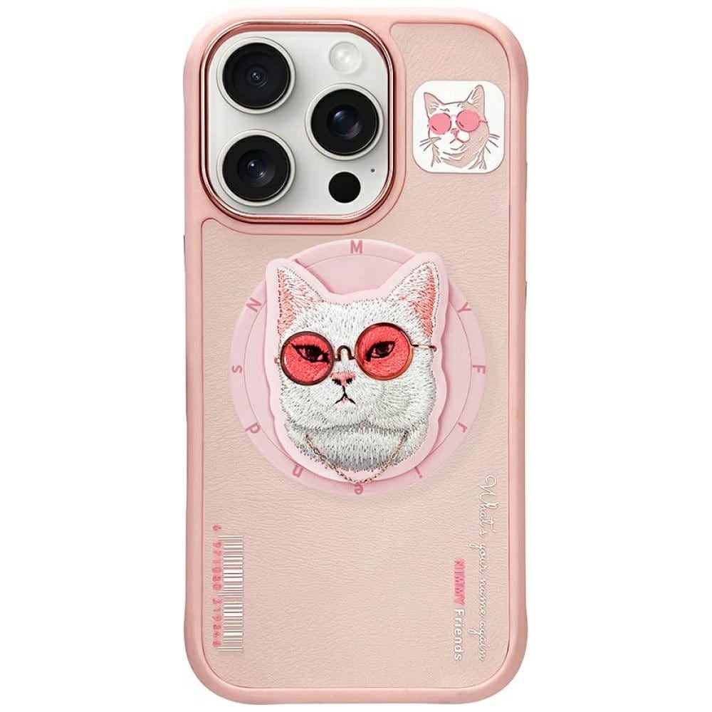 Nimmy Glasses Cool Cat MagSafe-etui til iPhone 16 Pro - Pink