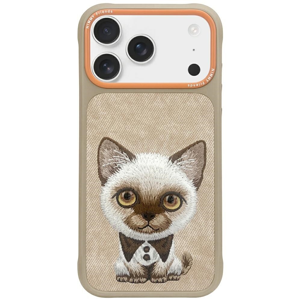 Nimmy Big Eyed Pet 2.0 Kattetaske til iPhone 17 Pro - beige